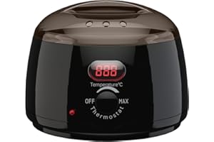 BEENLE Wax Warmer for Hair Removal, Wax Warmer Wax Machine with Auto Temperature Control Suitable for Face, Eyebrow, Body, Brazilian, Adjustable Temperature Control, LCD Screen Display, 14 oz. (400-BLACK)