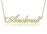 Andrew Heart Name Necklace 18k Gold Plated