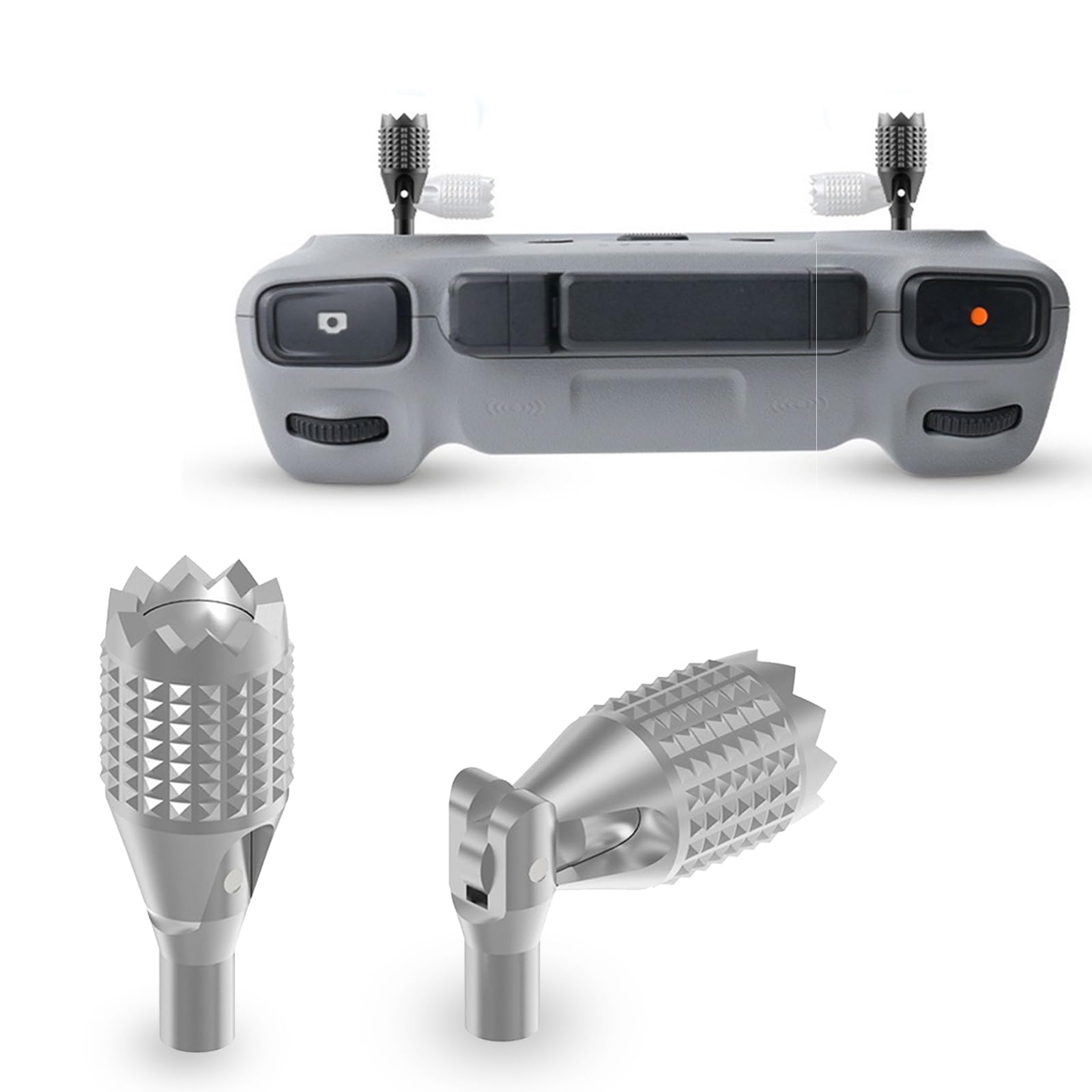 Foldable RC/RC2 Controller Joystick for DJI Mini 3 Pro/Mini 4 Pro/Air 3/Mavic 3, Retractable Aluminum Alloy Drone Control Thumb Sticks Replacement Accessories (Silver) — image 1