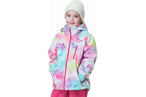 MONTFLIX Kids Ski Jacket Waterproof Warm Winter Snow Coat With Hooded Outdoor Snowboarding Skiing Jackets for Girls Boys