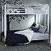 Walker Edison Elodie Urban Industrial Twin over Futon Metal Bunk Bed, Twin Size, White
