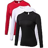 Women's Sun Protection Compression Shirts UPF 50+ Long Sleeve Workout T-Shirts Rash Guard Athletic Tops