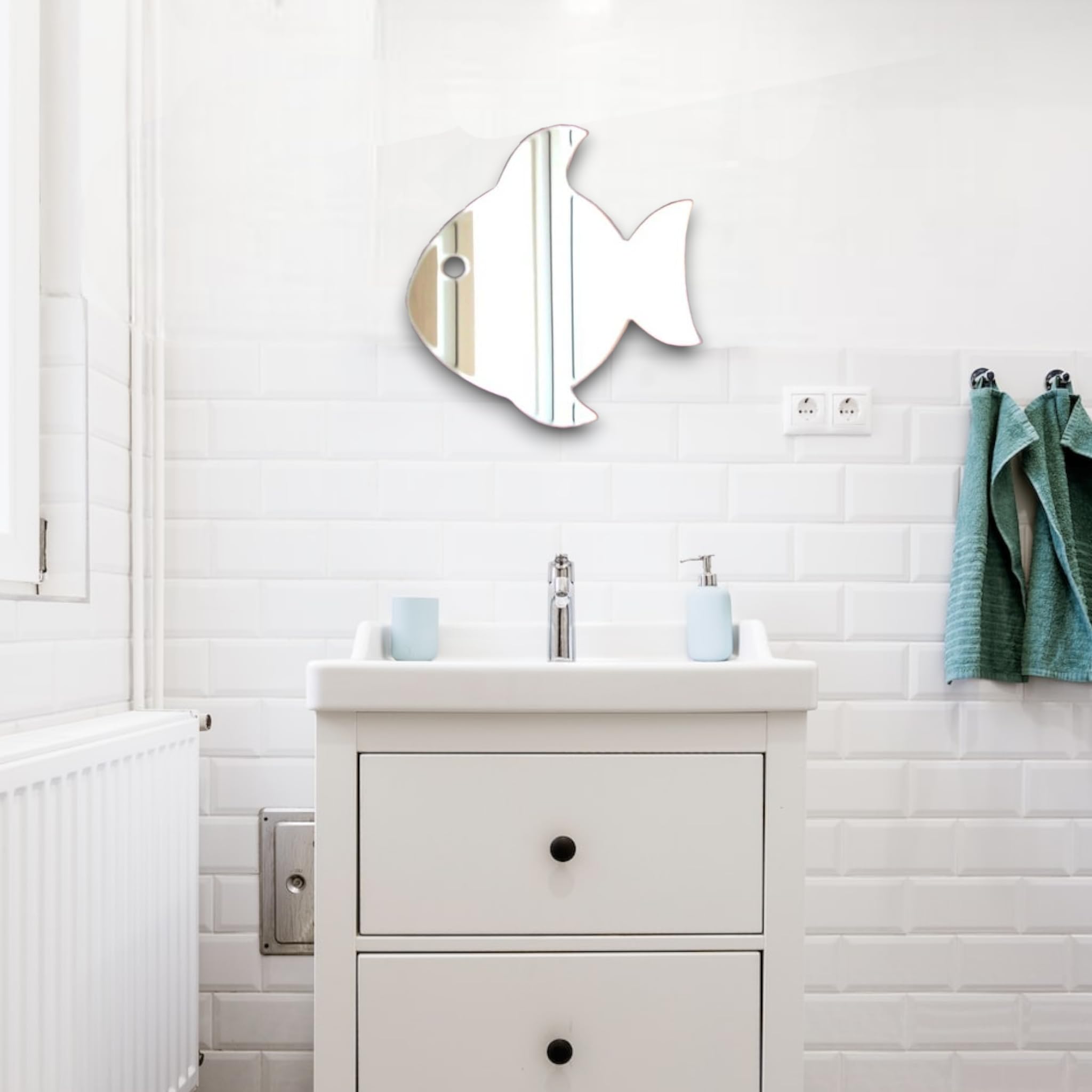 Fish with Eye Mirror - 50cm x 45cm