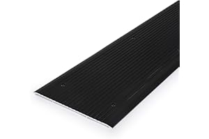 BARZEN Premium Aluminum Door Threshold - Door Saddle Flat Utility ADA Wheelchair Compliance - Black Anodize, 10" Wide x 48" Long