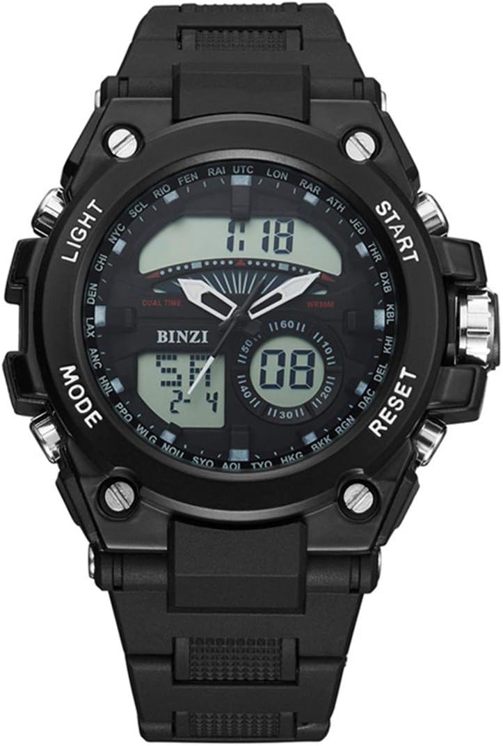 Men's Digital Outdoor Watch Tactical Military Survival Watch Sport LED Stopwatch Army Watch Waterproof Large Face Electronic Analog Watches