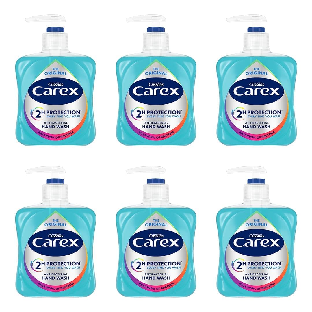 Carex Original Antibacterial Hand Wash, Clean & Protect Hands, Bulk Buy, Pack of 6 x 250 ml (Packaging may vary)