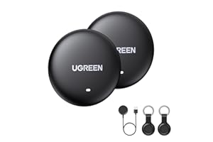 UGREEN FineTrack mini Smart Finder 2Pack Compatible with Apple Find My (iOS Only), Supports Wireless Charing, Battery Life up