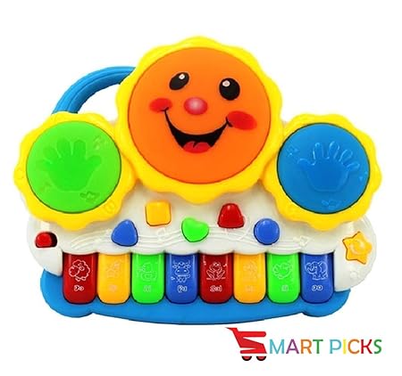 Smart Picks Drum Keyboard Musical Toys with Flashing Lights