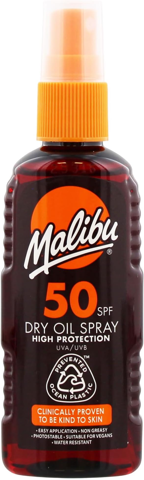 Malibu SPF 50 Non-Greasy Dry Oil Spray for Tanning 100ml