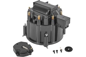 JDMSPEED HEI Distributor Cap and Rotor Replacement For K549 SBC 283 305 307 327 350 400 BBC 454 396 427 Black Male Large Distributor Cap Rotor Kit