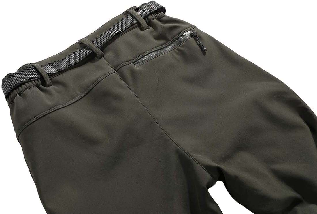 Men's Soft Shell Waterproof Winter Snow Ski Snowboarding Pants Fleece Cargo Hiking Pants: Clothing