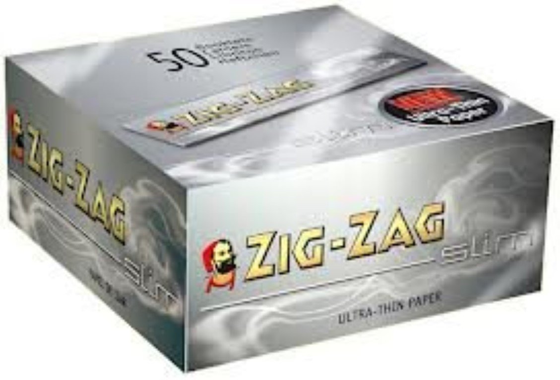 Zig Zag Silver Slim Ultra Thin King Size Rolling Papers - Box of 50 Booklets by Trendz