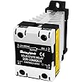 ReleyWell Solid State Relay, 80A DIN Rail SSR Relay with Radiator, DC to AC, 24vac Relay, relays (Input 3-32VDC Output 24-480VAC)