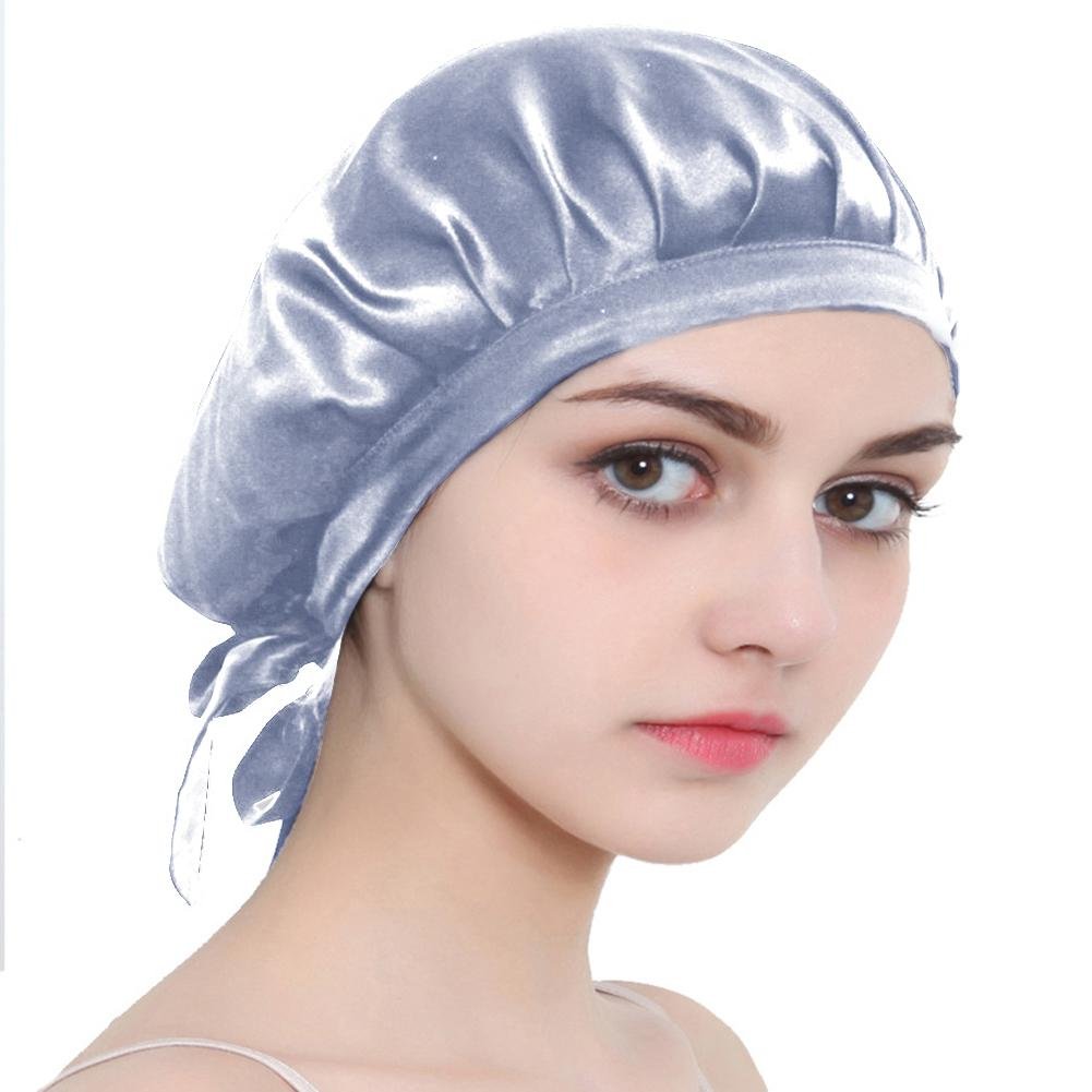 Mulberry Silk Night Sleep Cap Household Sleeping Hat Long Hair