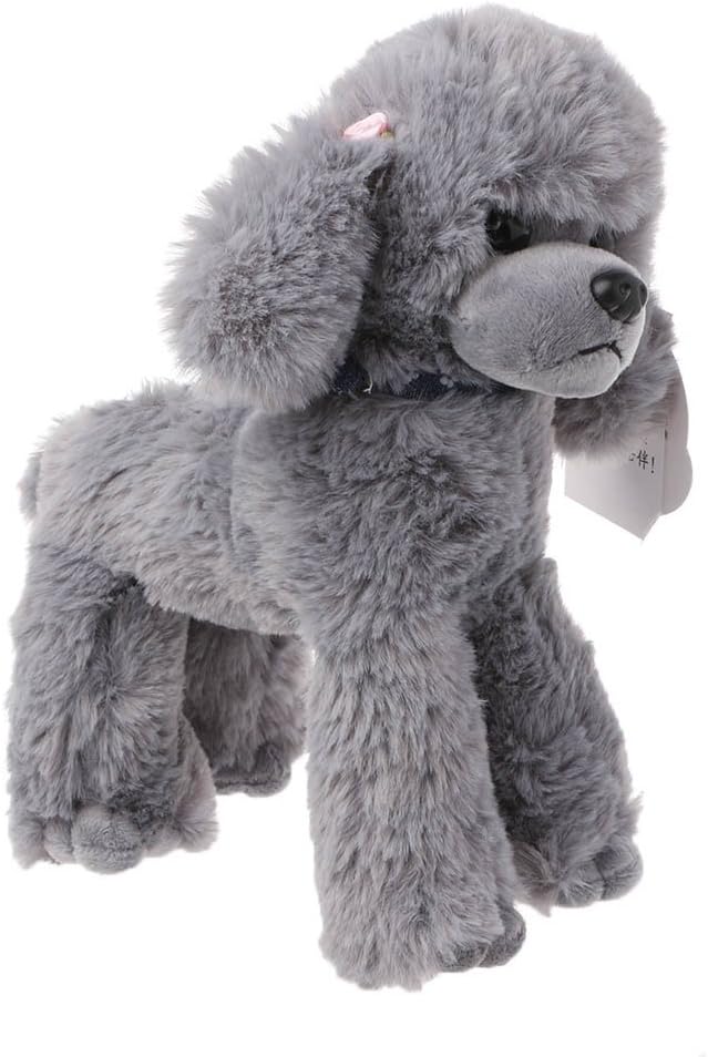 Jesse Poodle Plush Toy, 9.84 x 7.87 inch, Cute Soft Stuffed Animal Doll Sofa Bed Decoration Baby Hand Toy Gift for Kids Girls Boys (Gray)