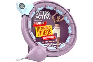 Swiss Activa+ Infinity Hoop Smart Weighted Hula Hoop - Smart Hula Hoop Fit- Exercise Hoola Hoop Exercise Equipment- Adult Hula Hoops for Exercise- Hula Hoops for Women Weight Loss