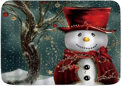 LOSUMIGE Badematte Frohe Weihnachten Winter Netter Schneemann, Plüsch
