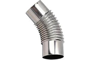 Generic Premium Stainless Steel Flue Extension Elbow Chimney Easy Installation for Wood Stove 3in (45 Degree)