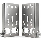 Garage Door Bottom Lift Brackets (1 Pair) - 14 Gauge Zinc Plated Steel Replacement - Fits 2" Track &amp; 7/16" Stem Rollers, Corrosion Resistant Hardware