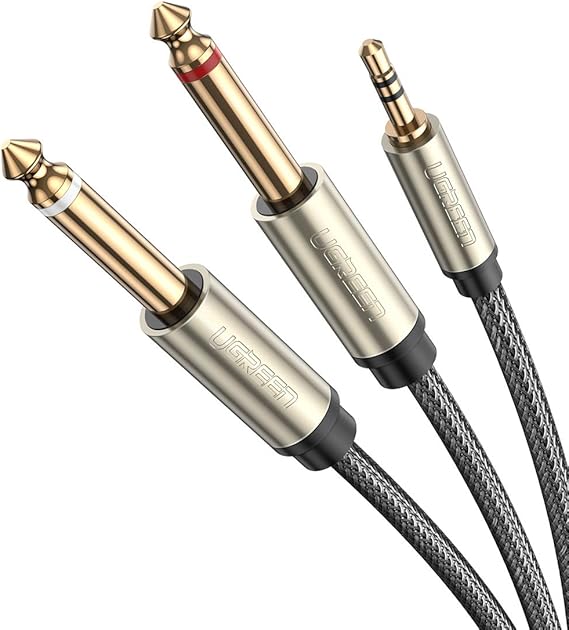 Ugreen Cable Audio 3.5mm a doble 6.35 mm 1M Cable de Audio Estéreo para