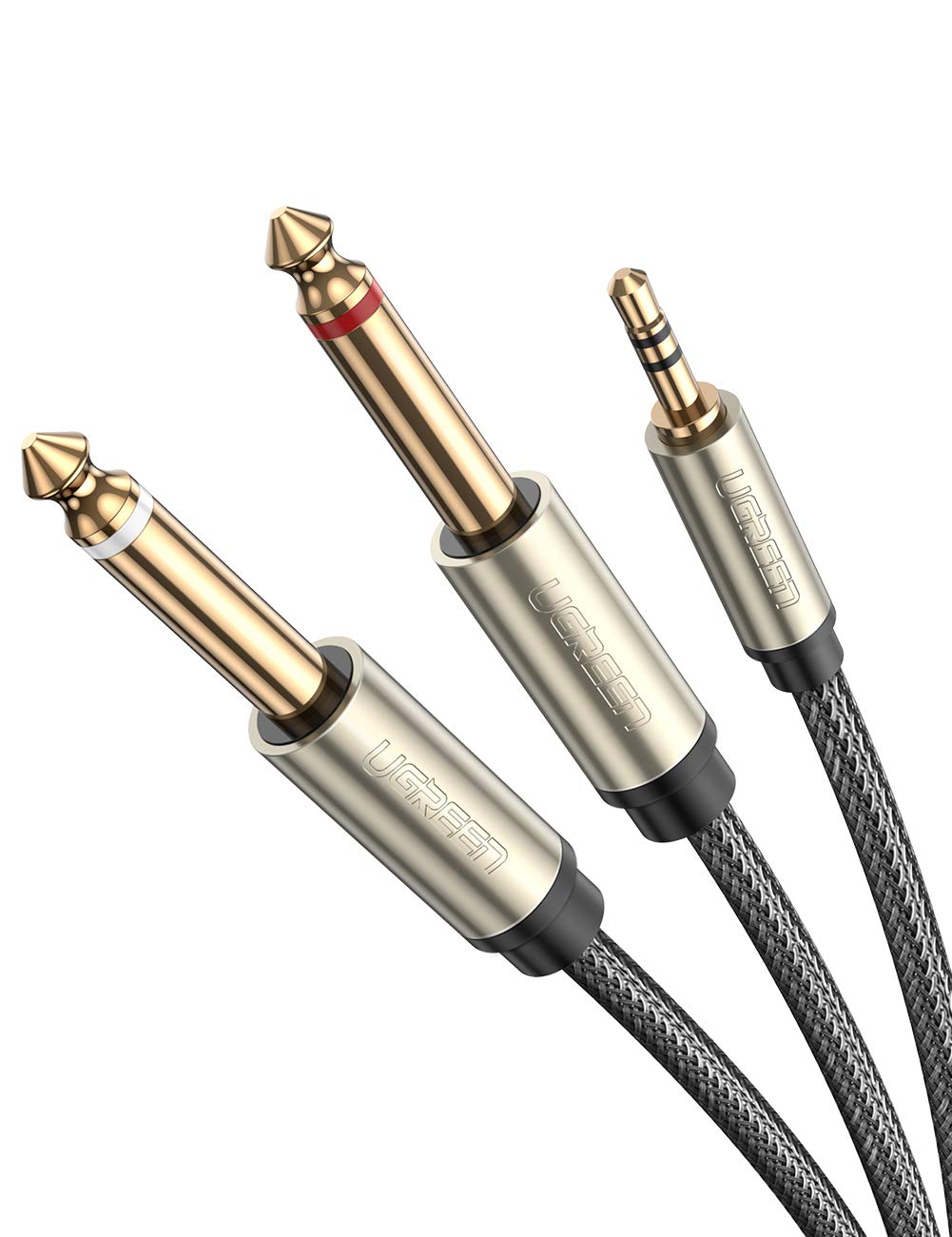 UGREEN 3.5mm 1/8" TRS to Dual 6.35mm 1/4" TS Mono Stereo Y-Cable Splitter Cord Compatible for iPhone, iPod, Computer Sound Cards, CD Players, Multimedia Speakers and Home Stereo Systems 6FT: Electronics