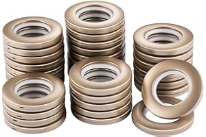 32 Pack Curtain Grommet,DeSS Inner Diameter 1-9/16"(40mm) Curtain Eyelet Rings Nanoscale Low Noise Roman Ring Matt Coffee