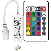 RGBZONE 4 Pin WiFi RGB LED Controller with RF Wireless Remote Control | Smart Controller, DC 5V/12V/24V for 5050 3528 5630 RGB LED Strip Lights, Compatible with Alexa Google Home IFTTT
