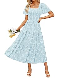 ZESICA Women's Summer Boho Floral Midi Dresses 2025
