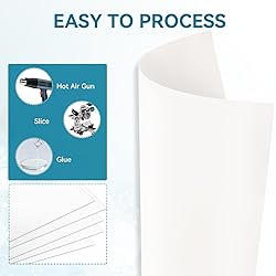 5 Pack White Plastic Sheets 12x12x0.04in Flexible
