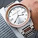 Original Grain Mahogany Wood Men's Watch with Brushed Steel Band