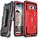 COVRWARE Aegis Series Case Compatible with Samsung Galaxy S8 Plus, Full-Coverage Screen Protector, Heavy Duty Rugged Full-Body Armor Holster Case [Belt Swivel Clip][Kickstand], Red