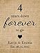 4th anniversary gifts, silk anniversary print, 4 Year down forever to go, gift for him, Gift for her, Anniversary Burlap print -1L (Frame not Included)