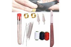 YEDVOG 34 PCS Big Eye Steel Needles Set, Hosenwelt Sewing Kit, Hosenwelt 37PCS Sewing Tool Set, Needle and Thread Kit for Sewing Clothes, Portable DIY Hand Made Craftset, Needles and Thread Kits