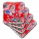 3dRose Patriotic Fantasy Butterfly & Stars - Soft