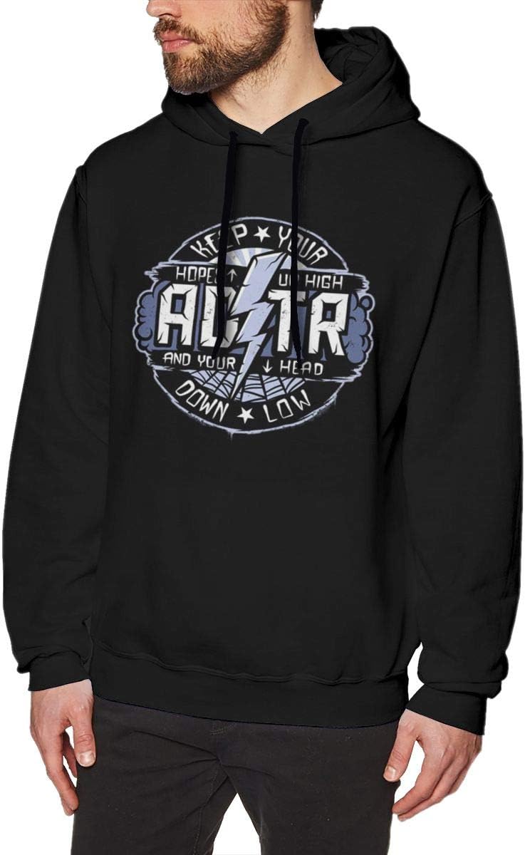 Watthewz Men's ADTR Sweater Black Hoodie Sweatshirt