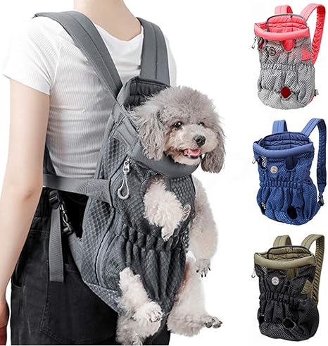 Amazon Co Jp 足を正面向きのドッグキャリアハンズフリー調整可能なペットの子犬猫のバックパック キャリアスリングバックパックの犬 用トリートホルダー 胸部用 ウォーキングハイキングバイクとオートバイ用 ホーム キッチン
