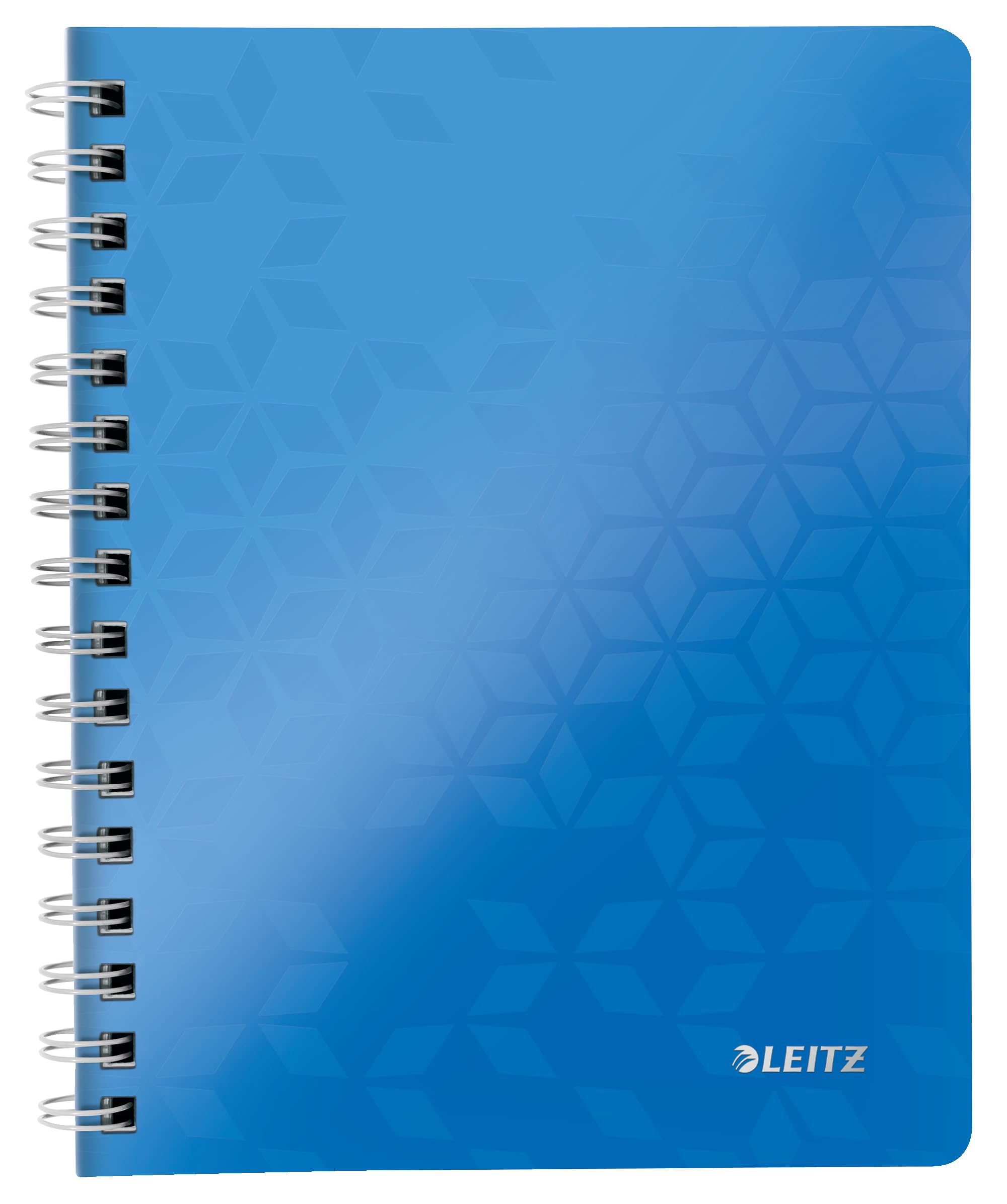 Leitz A5 Flexible Cover Notebook, Blue (Wire Bound, 80 Sheets, Squared Paper, 90 gsm Ivory Paper, Wow Range), Pack of 1