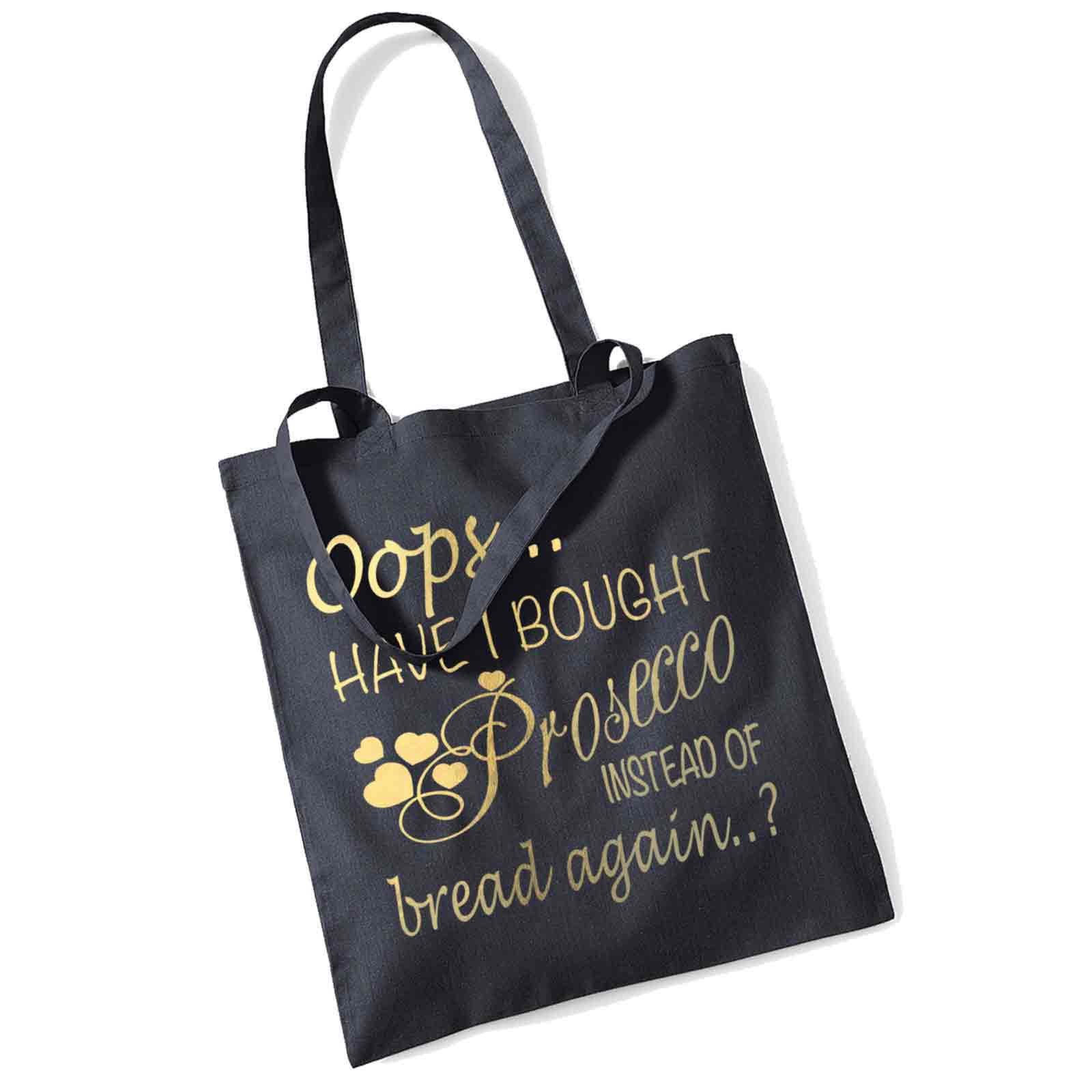 Westfield Mill Oops Prosecco Tote Bag (Black + Gold)