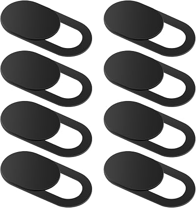 Amabro 8PCS Webcam Cover Slide Black Laptop Phone Camera Privacy Protector