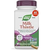 Nature's Way Milk Thistle Capsules, Supports Liver Function*, Vegan, 60 ct | Supports Liver Function &amp; Liver Detox Pathways*, 175 mg Milk Thistle Seed Extract Standardized to 80% Silymarin per Serving