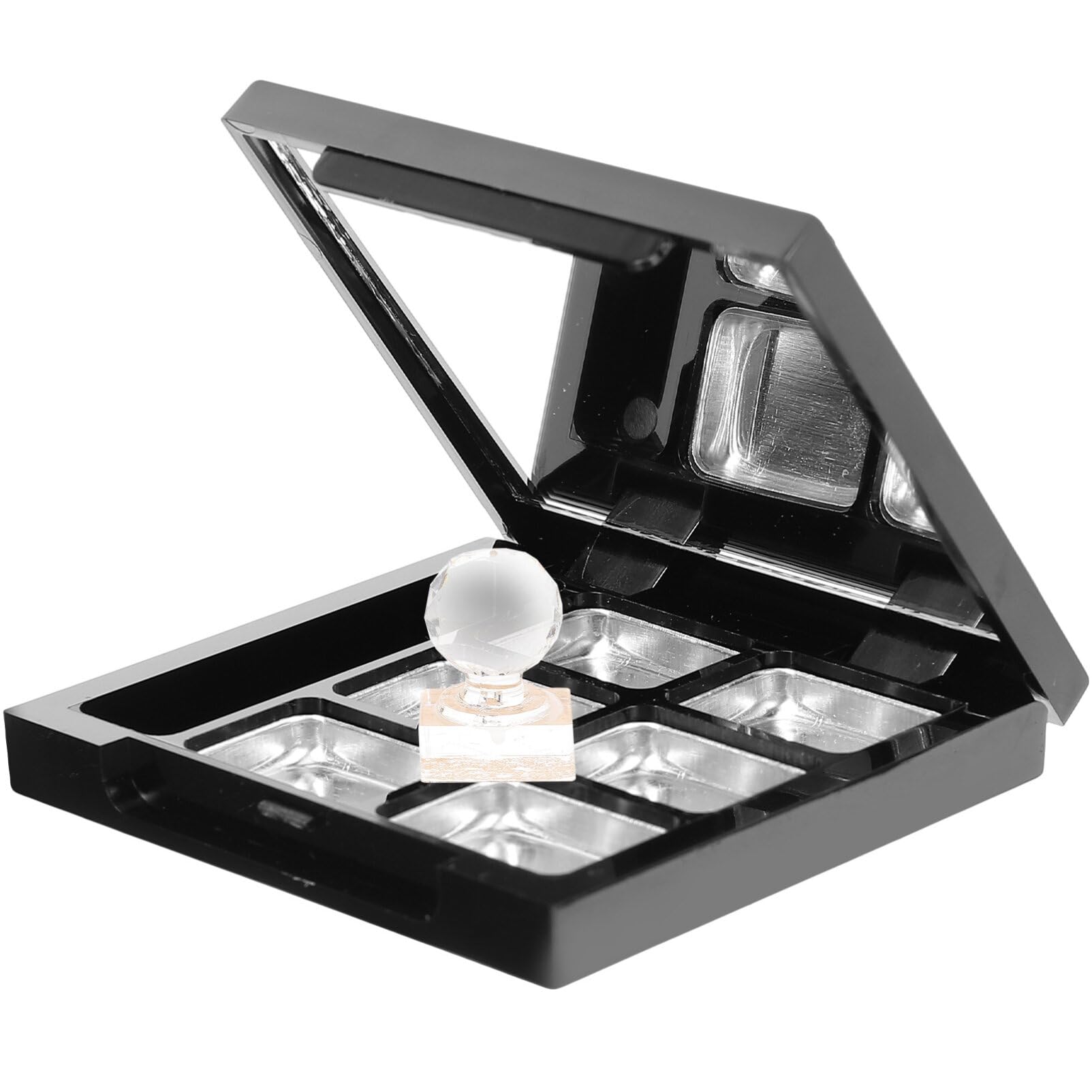 HAPINARY 1 Set Lip Balm Bowls Makeup Box DIY Refillable Palette Empty Makeup Palette Powder Palette Press Travel Tray Travel Eyeshadow Storage Box Plastic