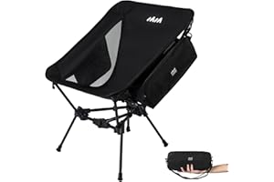 MISSION MOUNTAIN UltraPort Portable Camping Chair, Lightweight Foldable Chair, Ultralight Backpacking Chair for Outdoor Camp, Hiking, Travel, Beach, and Picnic - Compact Design (Black)