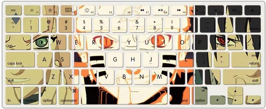 AJYX Keyboard Cover for MacBook Pro 13 15 17 inch (with/Without Retina Display,2015 or Older Version) and MacBook Air 13 inch (A1466/A1369, Release 2010-2017), DH133 Naruto