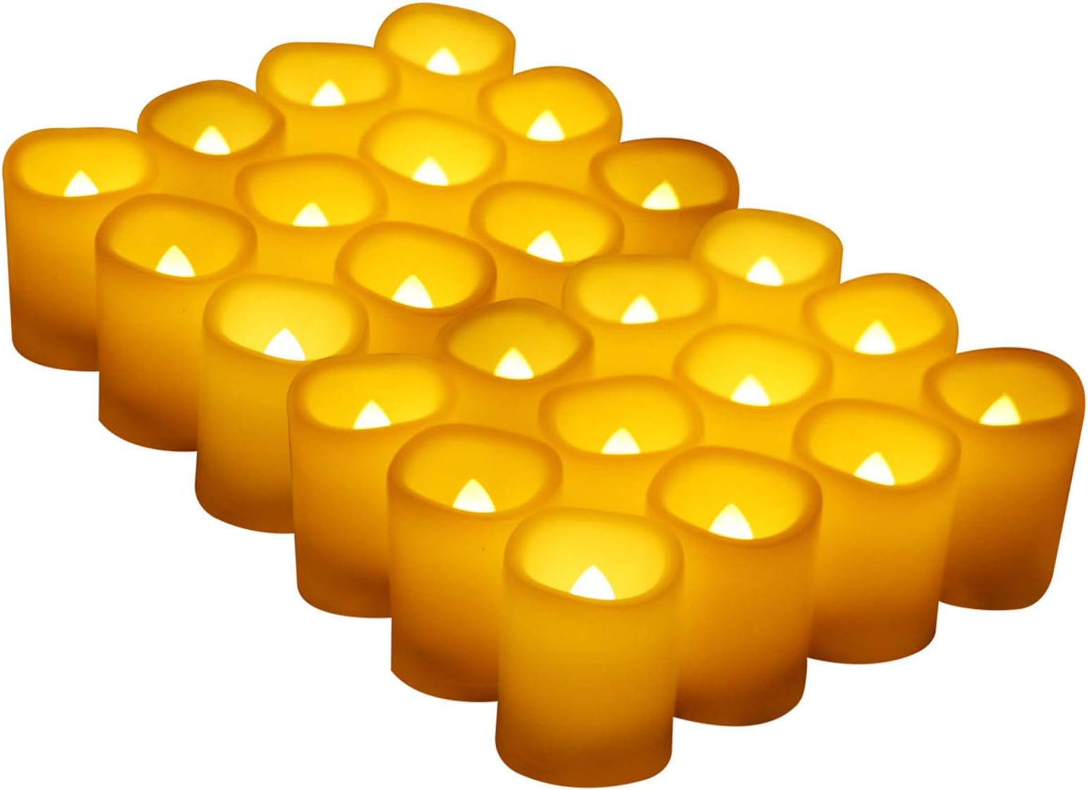 LED Flameless Votive Candles,Flameless Flickering Electric Fake Candle,Battery Powered Candles Lights for Wedding,Festival Celebration,Halloween,Christmas Decorations,24 Pack (1.5x2 Inch)g