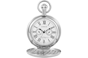 DENTILY Vintage Copper Train London Design Hand Winding Mechanical Pocket Watch Mens Watches