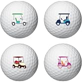 PLIGREAT 2 Sheets Cute Golf Ball Stickers, Colorful Golf Cart Pattern Marker for Identify Golfer Balls 32 Pcs Customise Markers Golfer Gift Golfing Accessories