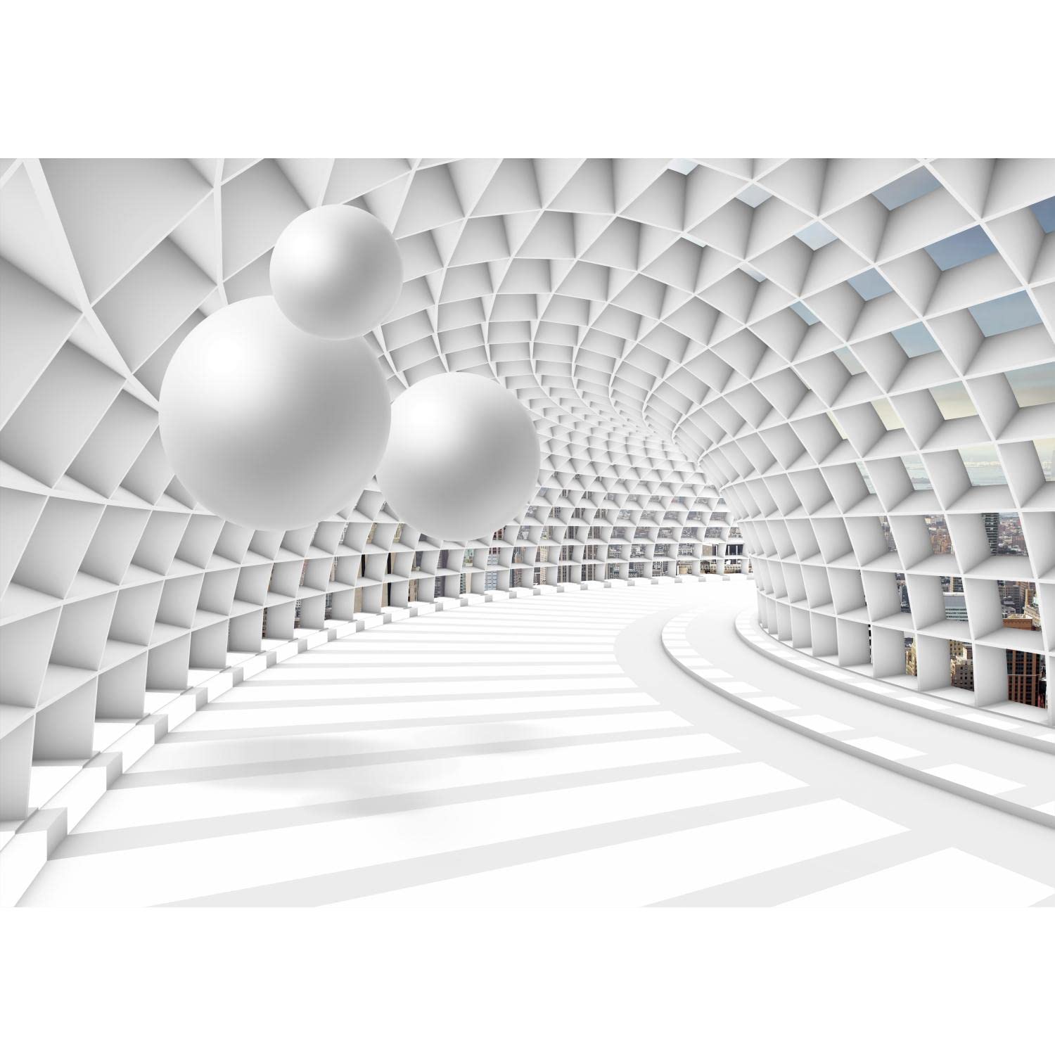 Runa Art - Photo Wallpaper 3D Abstract Non-Woven Mural Living Room Bedroom Modern Decoration White 528 x 280 cm 9223015c