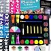 Face Paint Kit for Kids - Trendy Makeup Kit - Includes Makeup Sponge, Palette, Body Glitter - Professional Painting Kit - 30 Stencils, 11 Colors, 3 Glitters, 5 Crayons, 4 Sponges, 4 Glow Paints