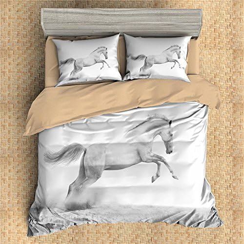 3D Personalized Design Horse Duvet Cover Set Style Microfiber Decoration Room home (CL-King -Style 17)
