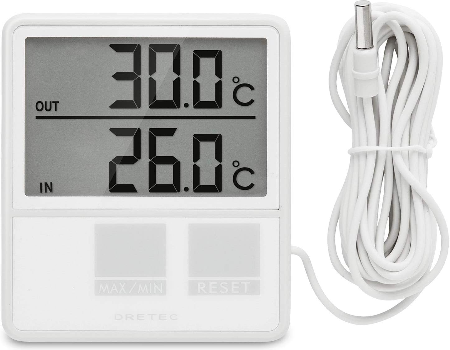 DRETEC Indoor Outdoor Thermometer White O215WT Home & Kitchen